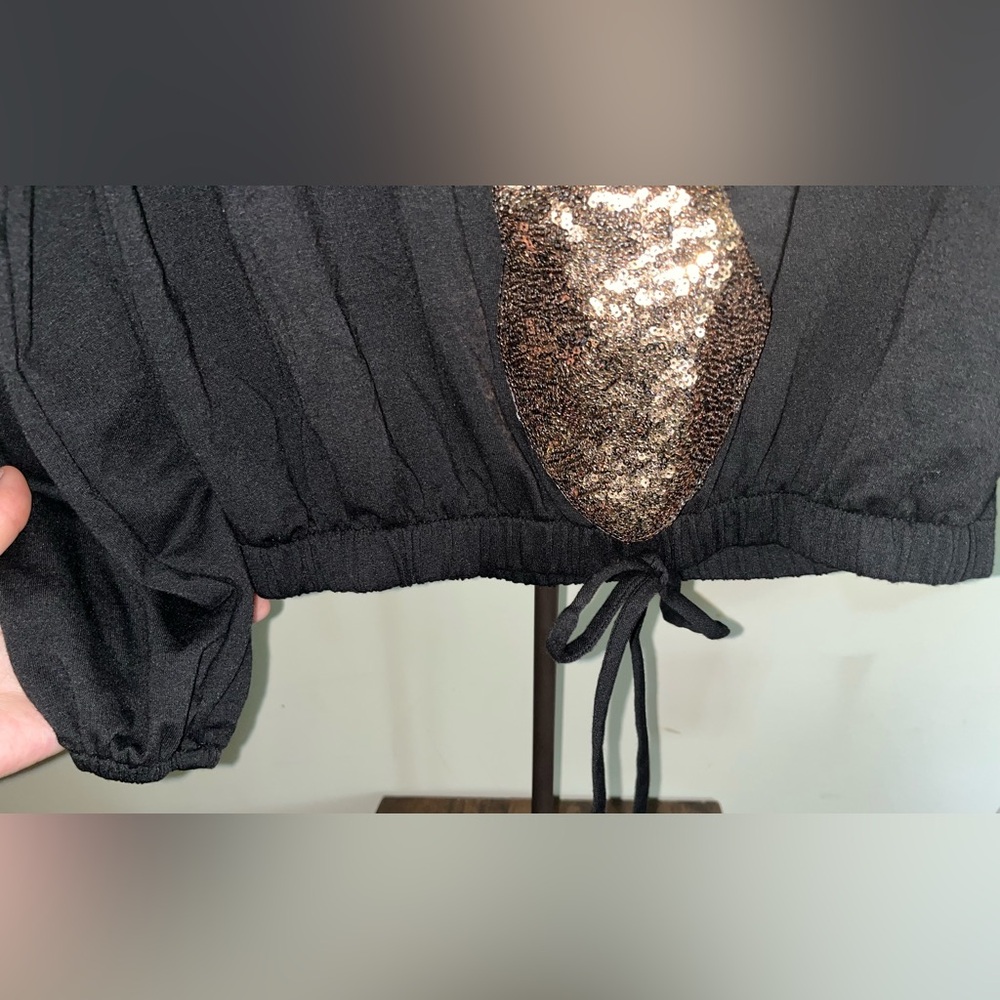 Black Reindeer Top with Sequin Design - Picture 4 of 4